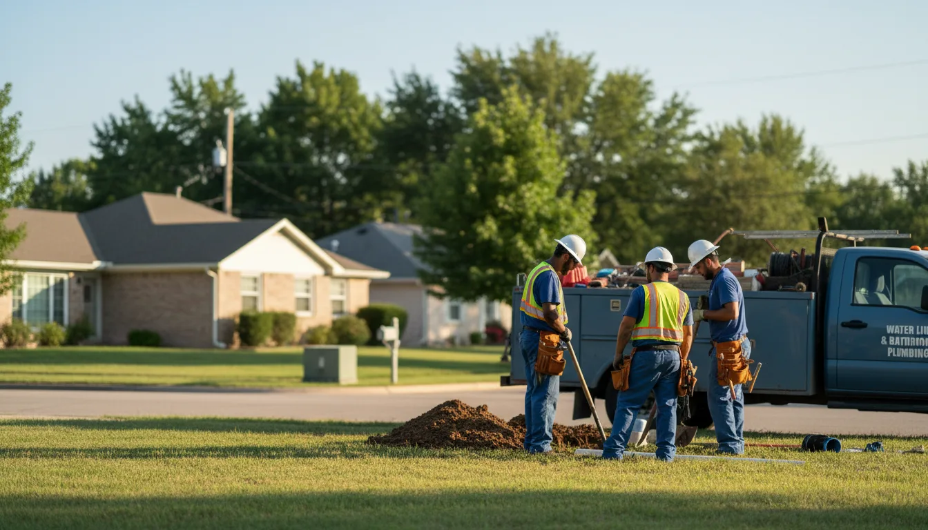Residential water line and bathroom plumbing service in Collins, OH